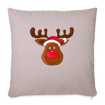 Rennes de Noël - Housse de coussin décorative 45 x 45 cm - taupe clair - Devant