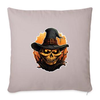 Sorcier crâne d’Halloween - Housse de coussin décorative 45 x 45 cm - taupe clair - Devant
