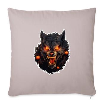Loup-garou avec Halloween - Housse de coussin décorative 45 x 45 cm - taupe clair - Devant