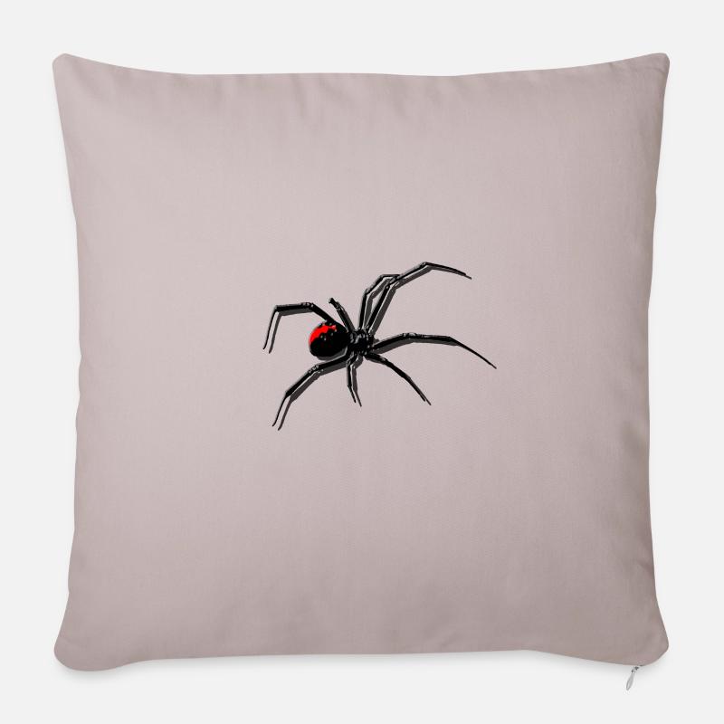 Spinne in 3D - Mit Schatten - Sofakissenbezug 45 x 45 cm - helles Taupe