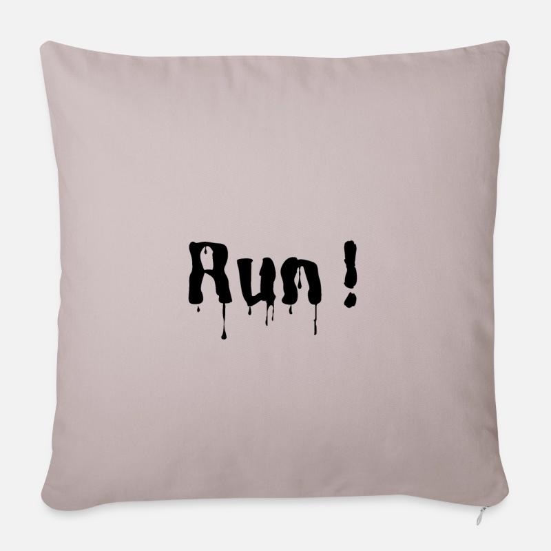 Run! (black) - Sofa pillowcase 17,3'' x 17,3'' (45 x 45 cm) - light taupe