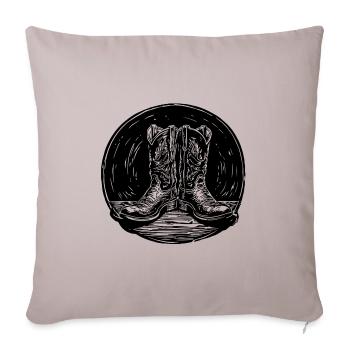 Stetson et bottes Western Country Danse en ligne - Housse de coussin décorative 45 x 45 cm - taupe clair - Devant