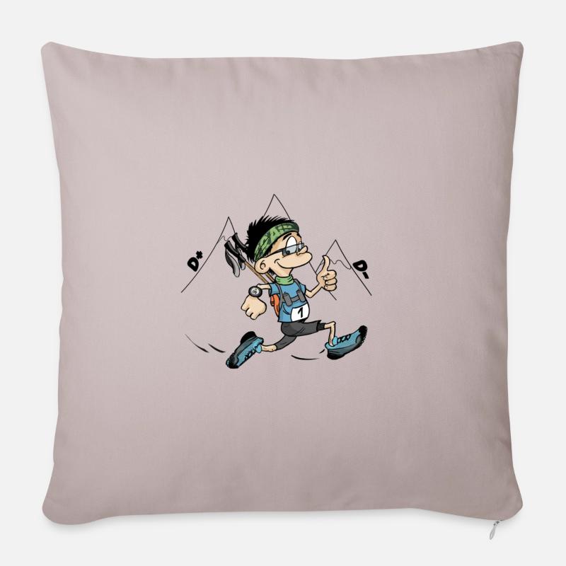 le trail running est un super ultra trail runner - Housse de coussin décorative 45 x 45 cm - taupe clair