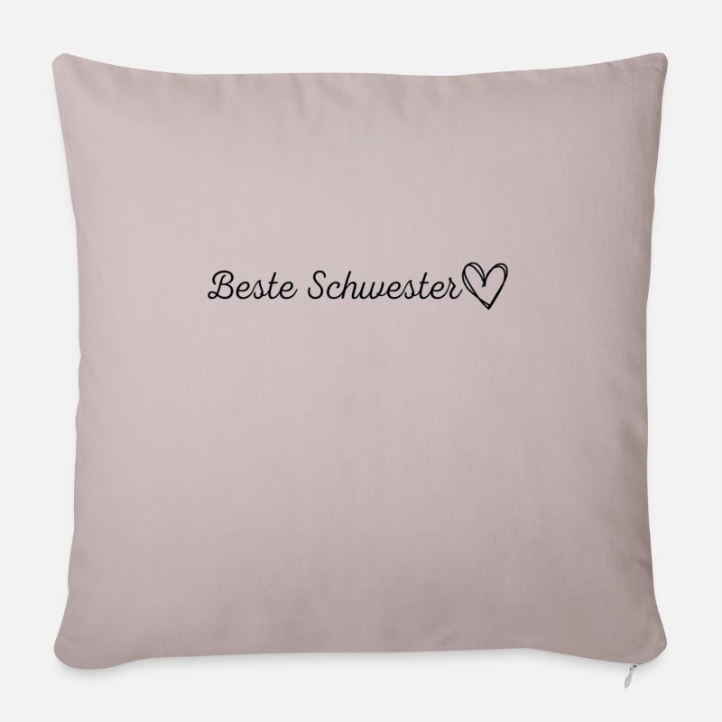 Beste Schwester Design - Sofakissenbezug 45 x 45 cm - helles Taupe