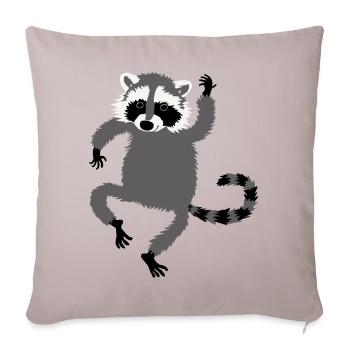 tanzender Waschbär - Sofakissenbezug 45 x 45 cm - helles Taupe - Vorne