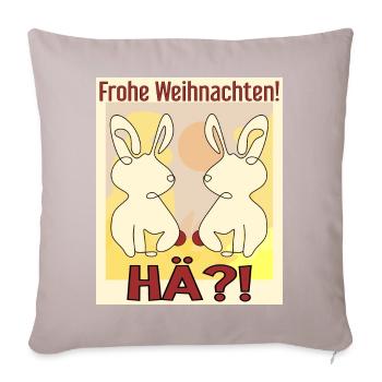 Osterhasen Weihnachtsfeier - Sofakissenbezug 45 x 45 cm - helles Taupe - Vorne