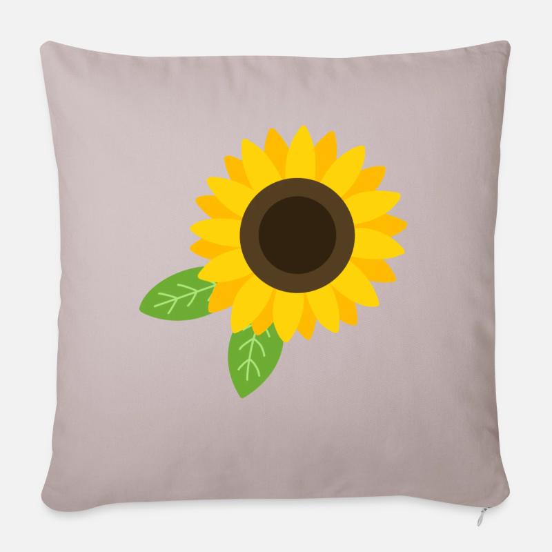 Sonnenblume - Sofakissenbezug 45 x 45 cm - helles Taupe