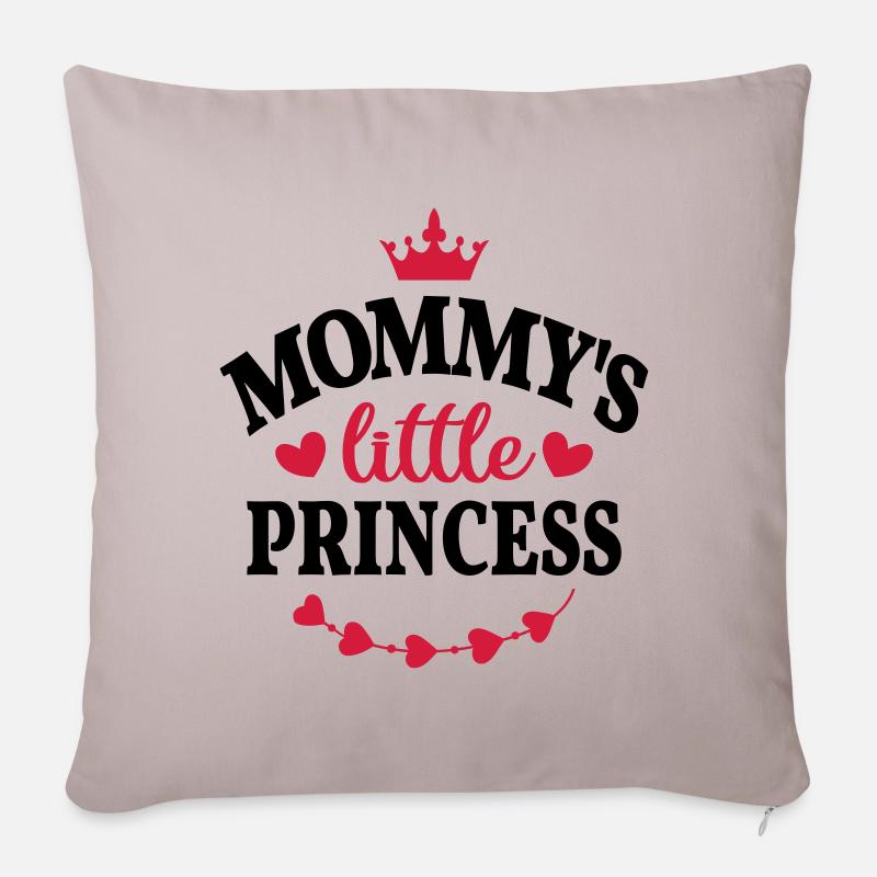 Mamas kleine Prinzessin Mutter Tochter Geschenk - Sofakissenbezug 45 x 45 cm - helles Taupe
