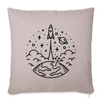 Idée cadeau de lancement de fusée - Housse de coussin décorative 45 x 45 cm - taupe clair - Devant
