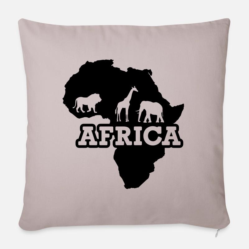 Afrika - Sofakissenbezug 45 x 45 cm - helles Taupe