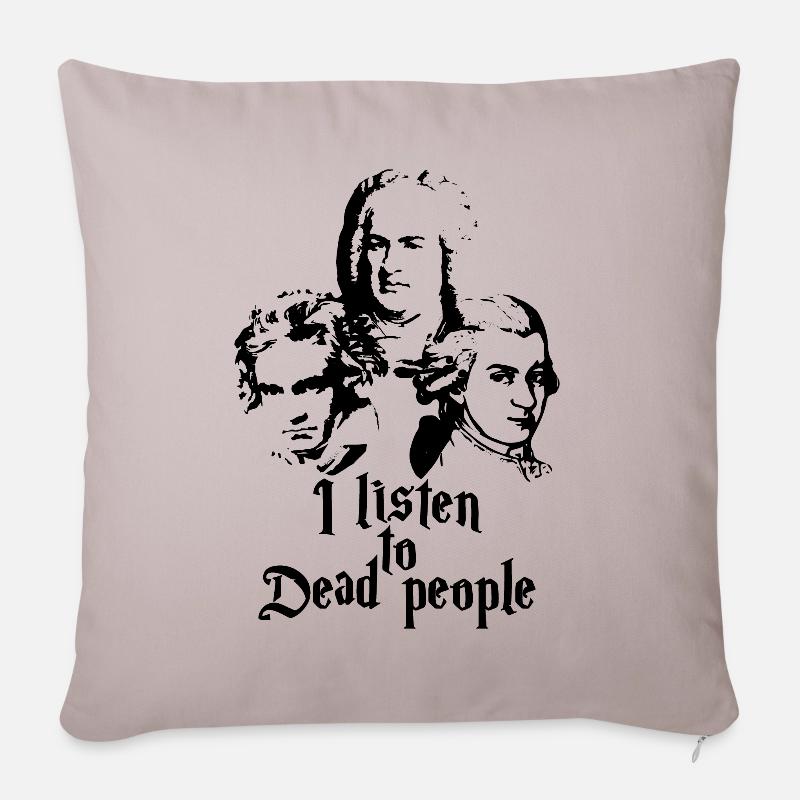 Mozart Bach Beethoven - Housse de coussin décorative 45 x 45 cm - taupe clair