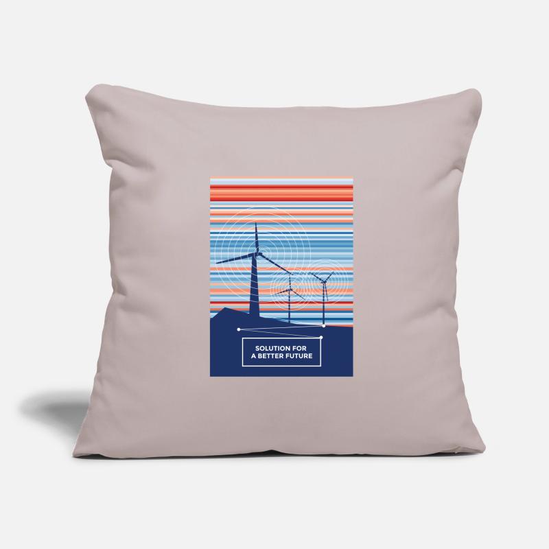 Une solution éolienne pour un avenir meilleur Housse de coussin décorative 45 x 45 cm