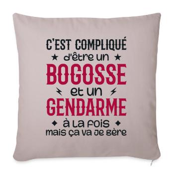 It's complicated to be a bogosse and a gendarme - Sofa pillowcase 17,3'' x 17,3'' (45 x 45 cm) - light taupe - Front
