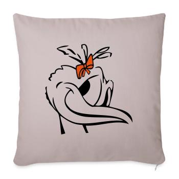 Dame canard - Housse de coussin décorative 45 x 45 cm - taupe clair - Devant