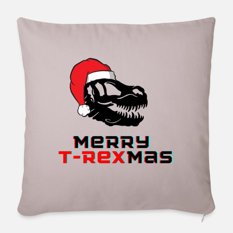 Merry T-Rexmas - Sofakissenbezug 45 x 45 cm - helles Taupe
