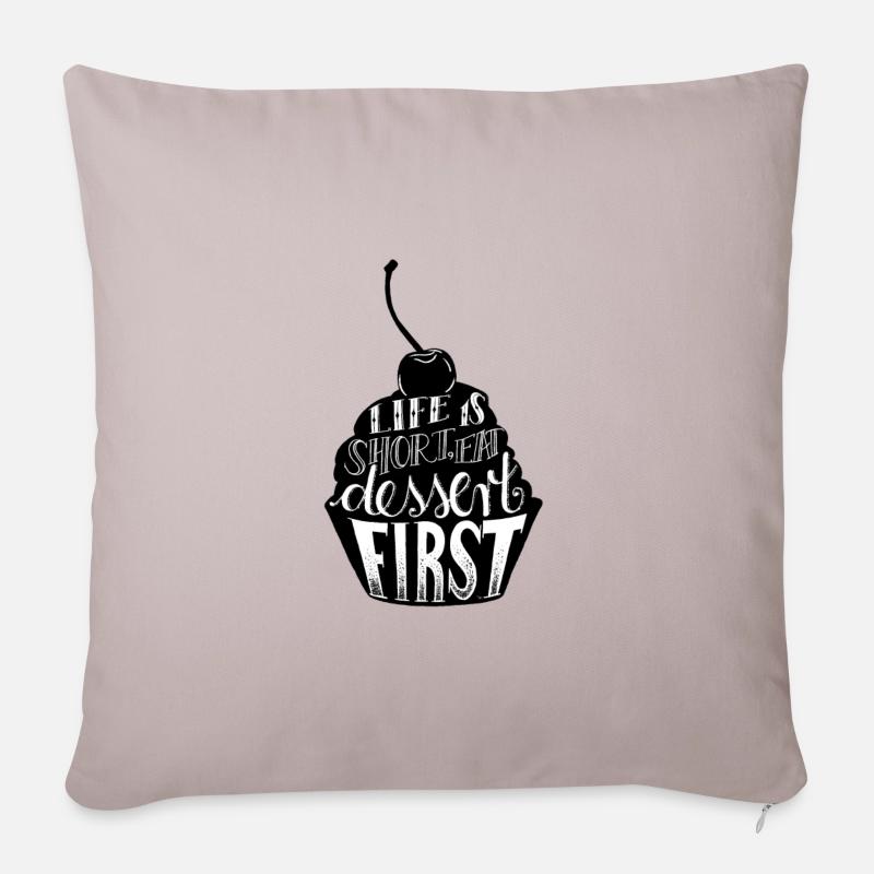 eat dessert first - Sofakissenbezug 45 x 45 cm - helles Taupe