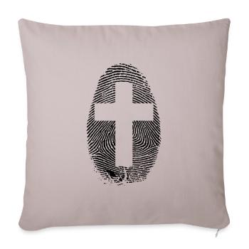 fingerprint cross - Housse de coussin décorative 45 x 45 cm - taupe clair - Devant