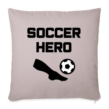Soccer hero (leg, football) - Sofa pillowcase 17,3'' x 17,3'' (45 x 45 cm) - light taupe - Front