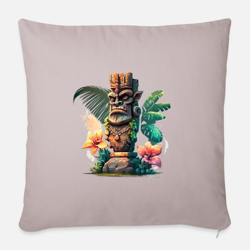 Tiki - Sofakissenbezug 45 x 45 cm - helles Taupe