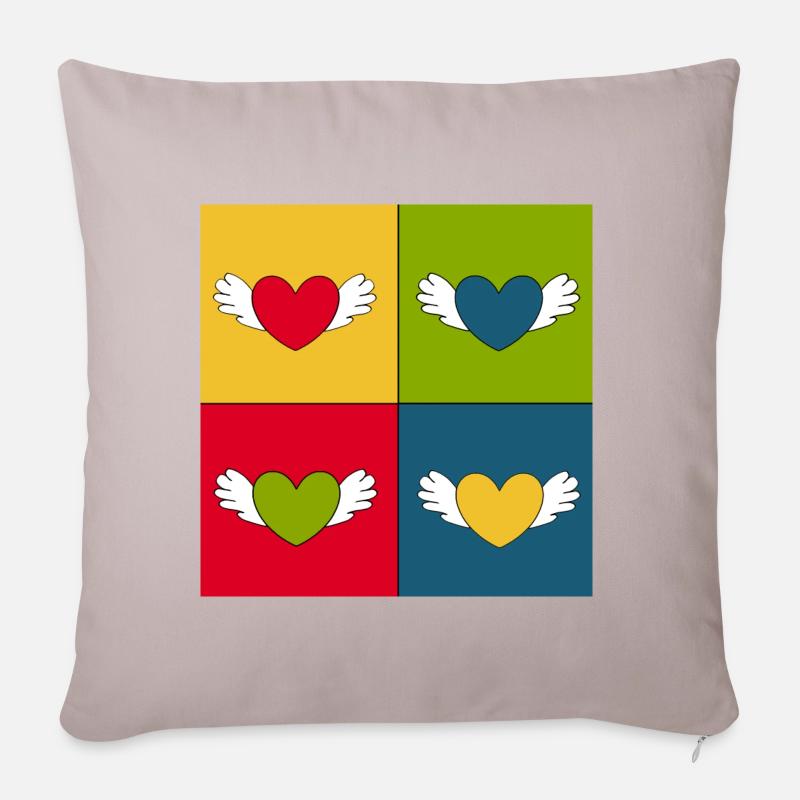 Valentinstag Geschenk Valentinstag - Sofakissenbezug 45 x 45 cm - helles Taupe