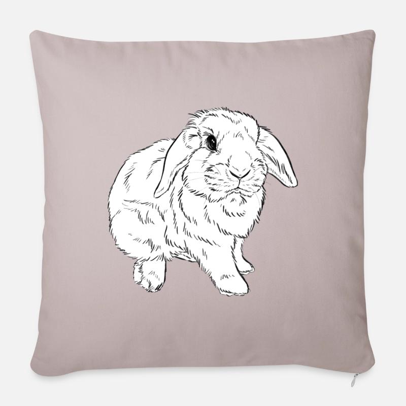 Lapin Bélier Lop - Housse de coussin décorative 45 x 45 cm - taupe clair