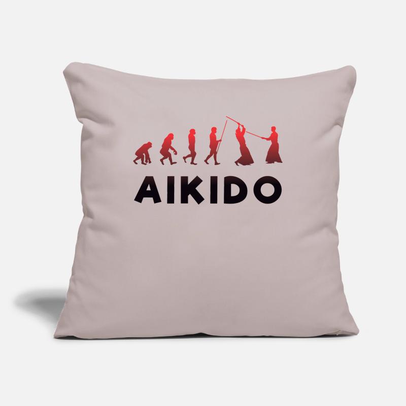 Evolution monkey to fighting Aikido red sword Sofa pillowcase 17,3'' x 17,3'' (45 x 45 cm)