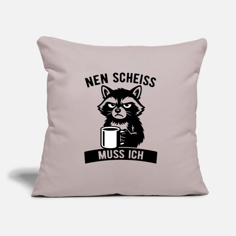 Frecher Waschbär - Nen Scheiß muss ich - Kaffee Sofakissenbezug 45 x 45 cm