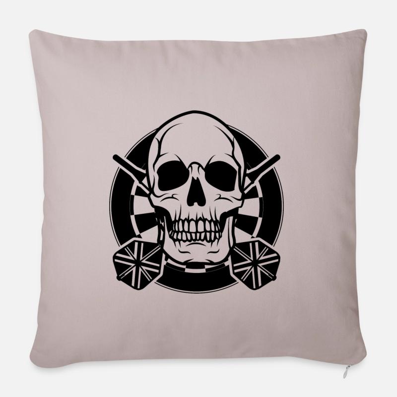 Dart Dartpfeile Totenkopf Pfeil WM 180 Geschenk - Sofakissenbezug 45 x 45 cm - helles Taupe