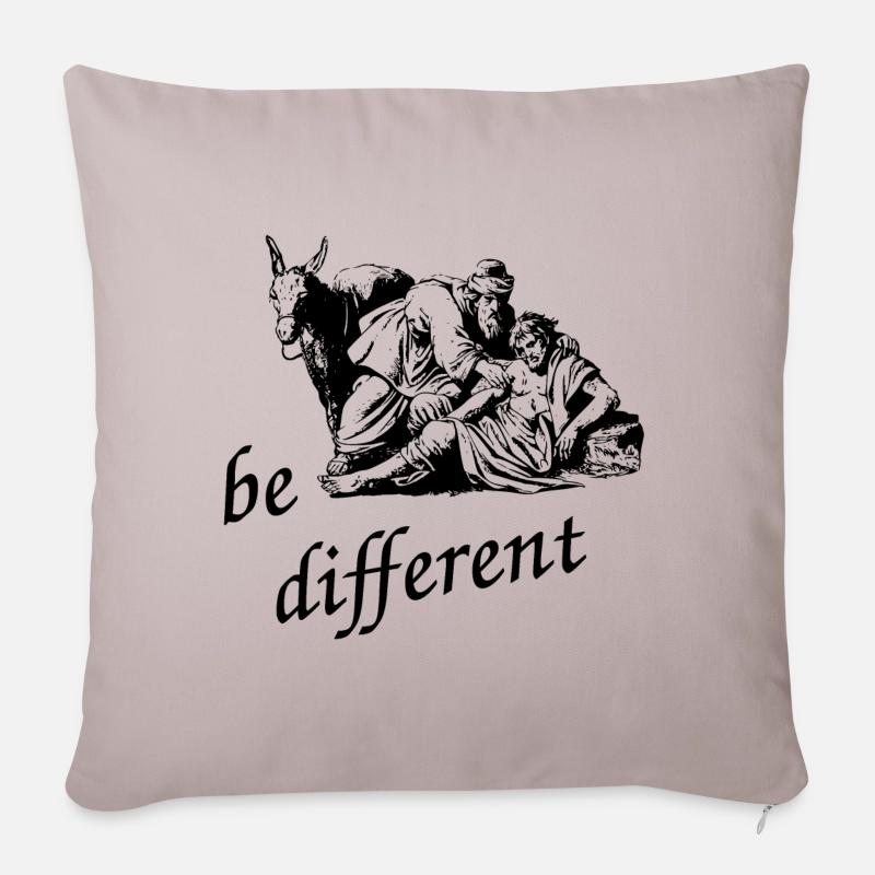 Samariter - be different - Sofakissenbezug 45 x 45 cm - helles Taupe