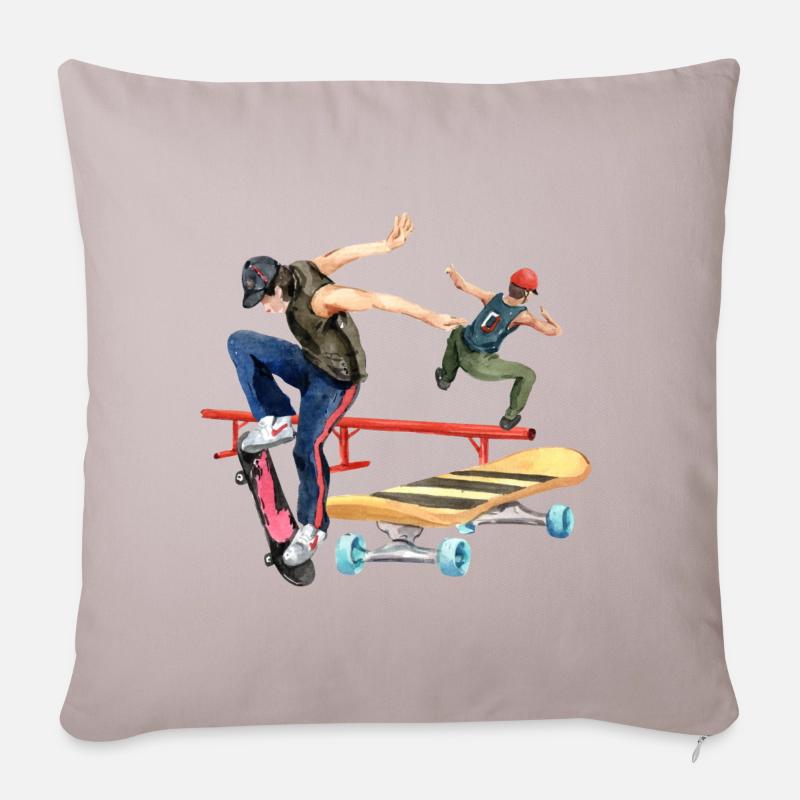 Graphique Longboard - Housse de coussin décorative 45 x 45 cm - taupe clair