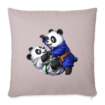 Panda Ours Jiu-Jitsu - Housse de coussin décorative 45 x 45 cm - taupe clair - Devant