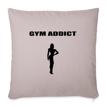 Gym Addict Bodybuilding Woman Edition Black - Sofa pillowcase 17,3'' x 17,3'' (45 x 45 cm) - light taupe - Front