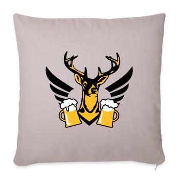 Chic Hirsch wing beer one beer mug D - Sofa pillowcase 17,3'' x 17,3'' (45 x 45 cm) - light taupe - Front