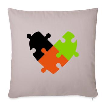 Heart Puzzle - Sofa pillowcase 17,3'' x 17,3'' (45 x 45 cm) - light taupe - Front