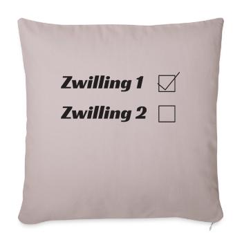 Zwilling 1 Zwilling 2 - Sofakissenbezug 45 x 45 cm - helles Taupe - Vorne