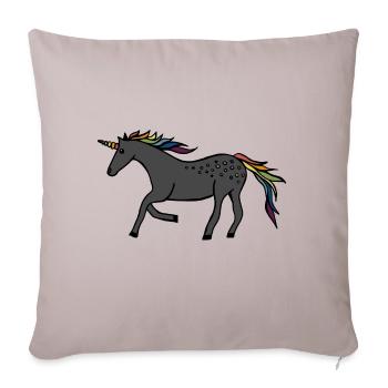 Licorne rapide - Housse de coussin décorative 45 x 45 cm - taupe clair - Devant