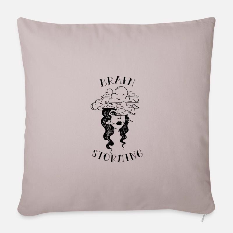 BRAIN STORMING - Housse de coussin décorative 45 x 45 cm - taupe clair