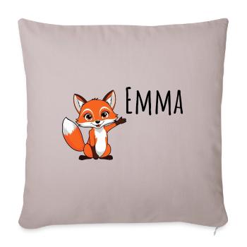 Fox - My Name Is Emma - Cute Forest Animal - Sofa pillowcase 17,3'' x 17,3'' (45 x 45 cm) - light taupe - Front