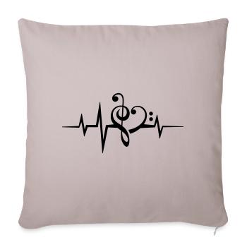 Music notes pulse heartbeat i love music, heart - Sofa pillowcase 17,3'' x 17,3'' (45 x 45 cm) - light taupe - Front