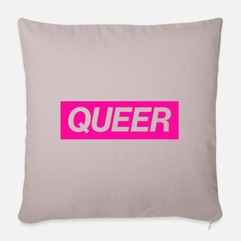 Queer - LGBT Gay Pride CSD Queer - Sofakissenbezug 45 x 45 cm - helles Taupe