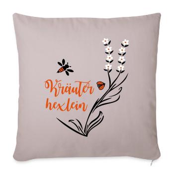 Herbes, Hexlein, Abeille, Environnement - Housse de coussin décorative 45 x 45 cm - taupe clair - Devant