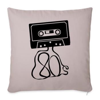 k7 80s - Housse de coussin décorative 45 x 45 cm - taupe clair - Devant