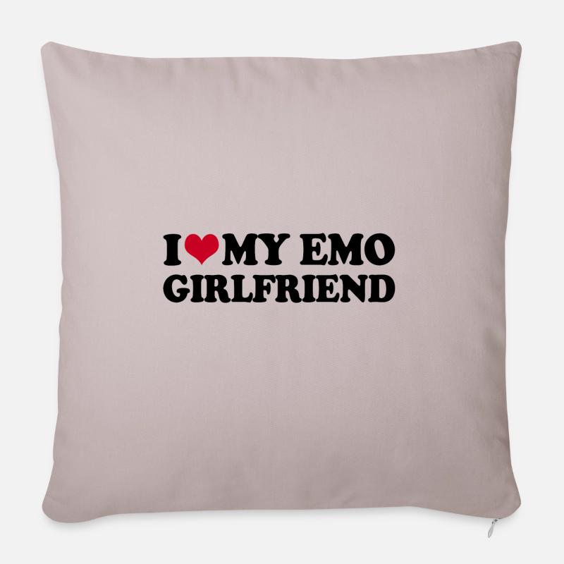 I Love My Emo Girlfriend - Sofakissenbezug 45 x 45 cm - helles Taupe