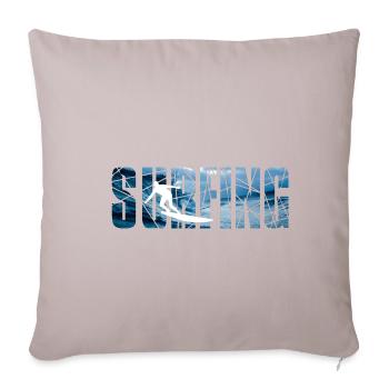 Surf Surfers Surfs Windsurfs Surf - Housse de coussin décorative 45 x 45 cm - taupe clair - Devant