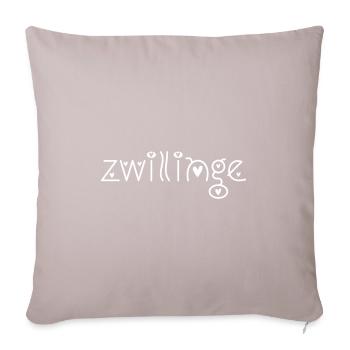 Zwillinge - Sofakissenbezug 45 x 45 cm - helles Taupe - Vorne