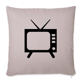 TV - téléviseur - Housse de coussin décorative 45 x 45 cm - taupe clair - Devant
