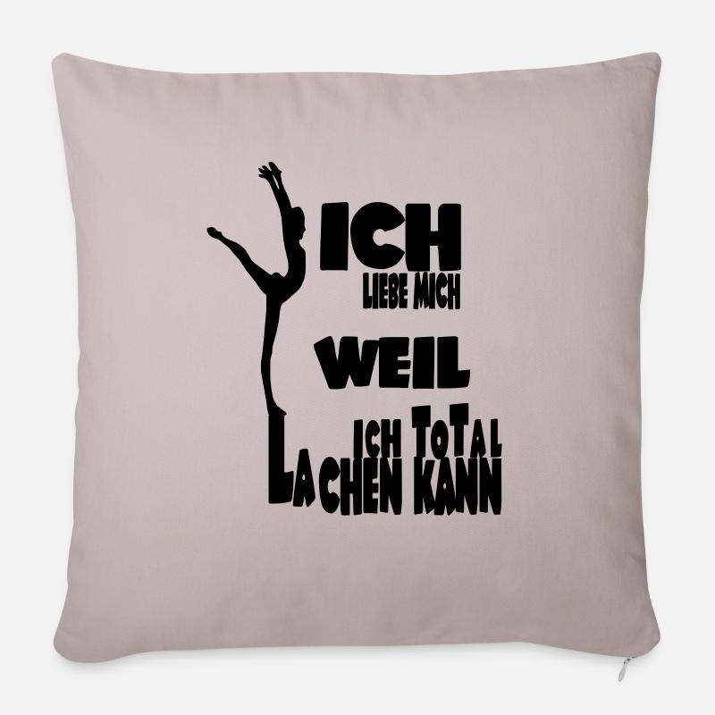 ICH KANN LACHE - Sofakissenbezug 45 x 45 cm - helles Taupe