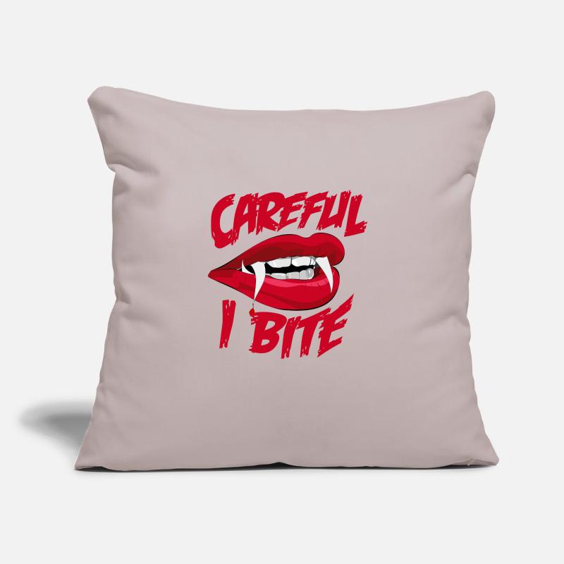 Attention I bite bite bite! Vampire dentition teeth Sofa pillowcase 17,3'' x 17,3'' (45 x 45 cm)