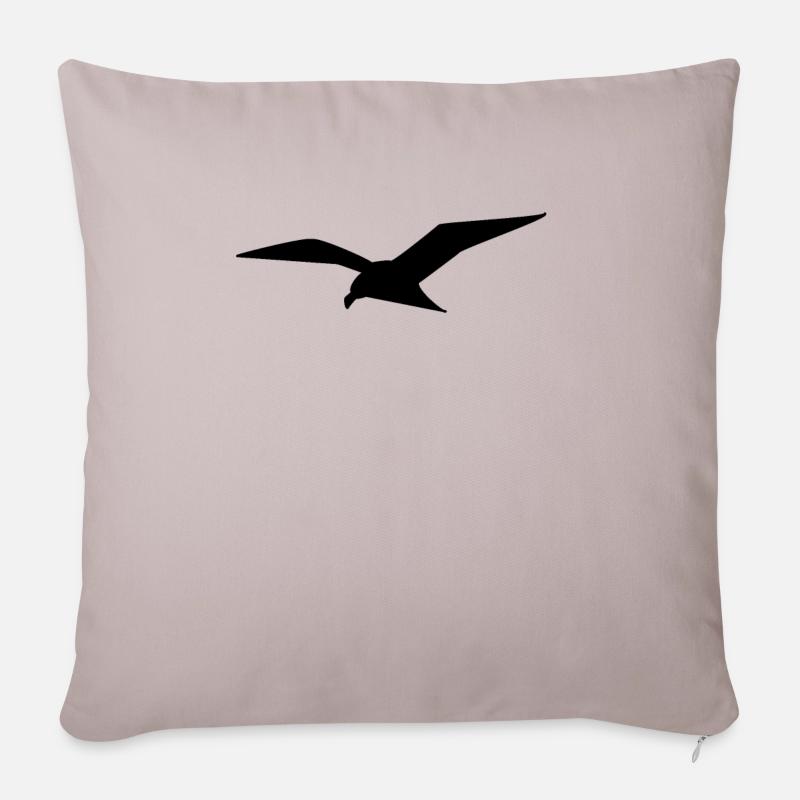Möwe Vogel See Meer Nordsee Ostsee Küste Sylt - Sofakissenbezug 45 x 45 cm - helles Taupe