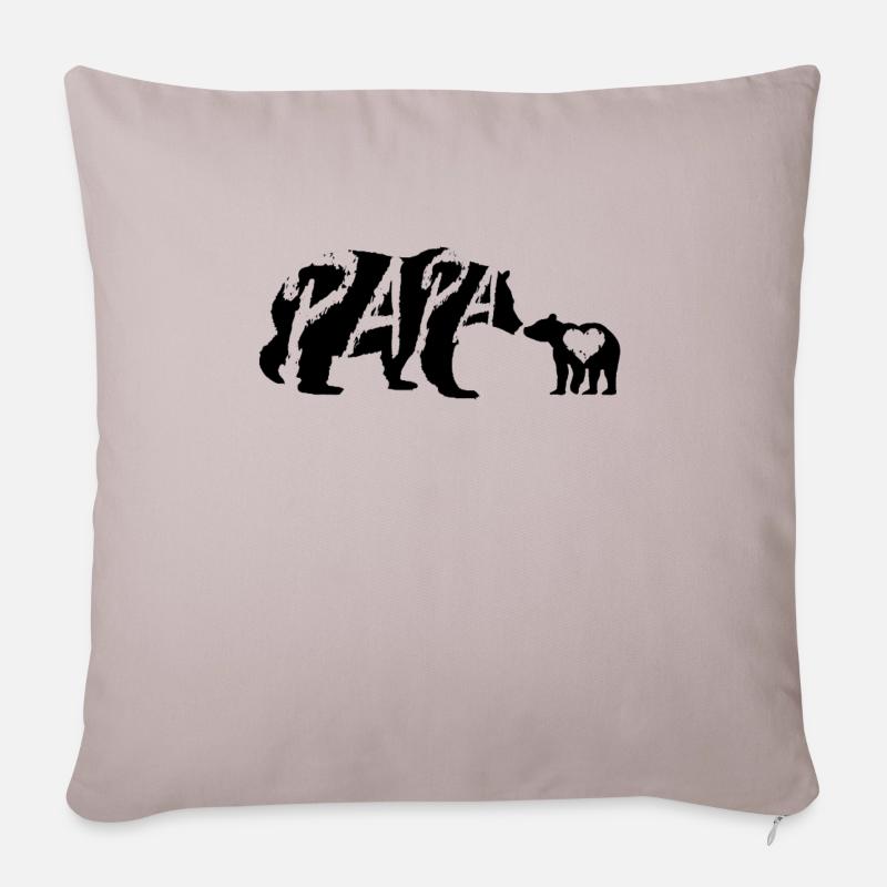 Papa 2019 Papa Bär Kind Geschenk - Sofakissenbezug 45 x 45 cm - helles Taupe